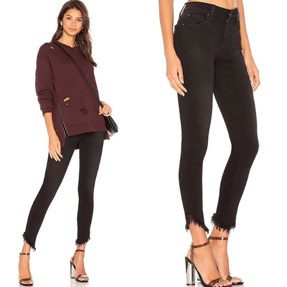 Joe's Jeans The Icon Ankle Tindall Flawless Asymmetrical Raw Hem Black J… - Picture 2 of 11